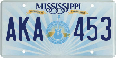 MS license plate AKA453