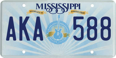 MS license plate AKA588