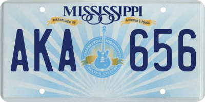 MS license plate AKA656