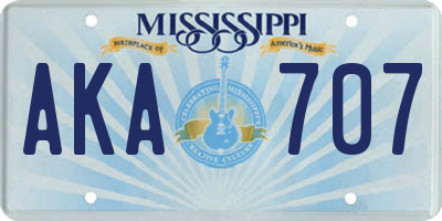 MS license plate AKA707