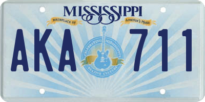 MS license plate AKA711