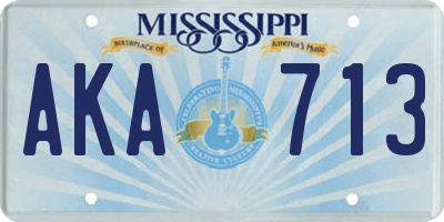 MS license plate AKA713