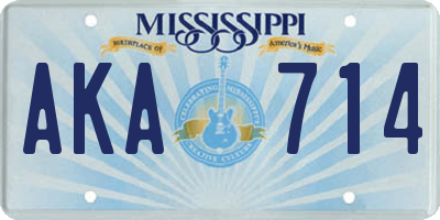 MS license plate AKA714
