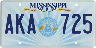 MS license plate AKA725