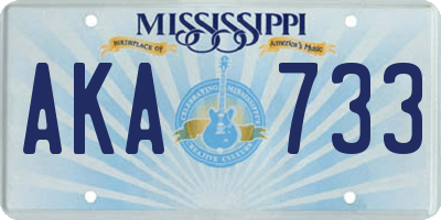MS license plate AKA733