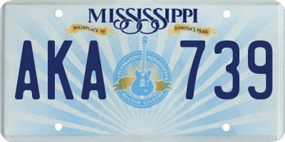 MS license plate AKA739