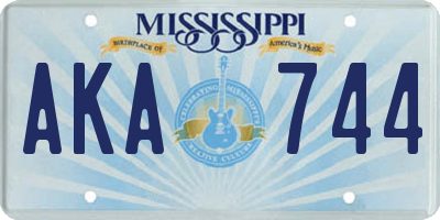 MS license plate AKA744