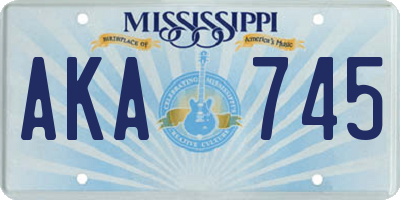 MS license plate AKA745
