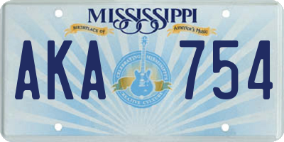 MS license plate AKA754