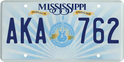 MS license plate AKA762