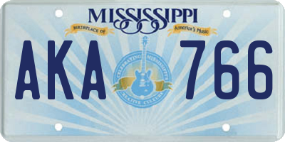 MS license plate AKA766