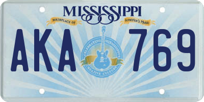 MS license plate AKA769