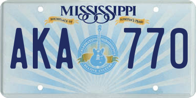 MS license plate AKA770
