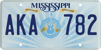 MS license plate AKA782