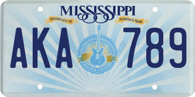 MS license plate AKA789