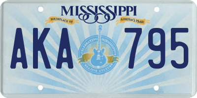 MS license plate AKA795