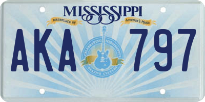 MS license plate AKA797