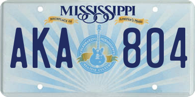 MS license plate AKA804