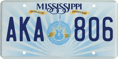 MS license plate AKA806