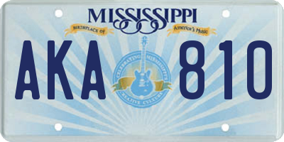 MS license plate AKA810