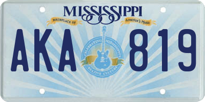 MS license plate AKA819