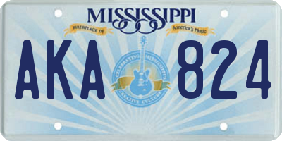 MS license plate AKA824