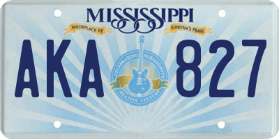 MS license plate AKA827
