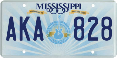 MS license plate AKA828