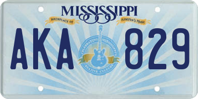 MS license plate AKA829