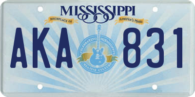 MS license plate AKA831