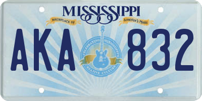 MS license plate AKA832