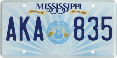 MS license plate AKA835
