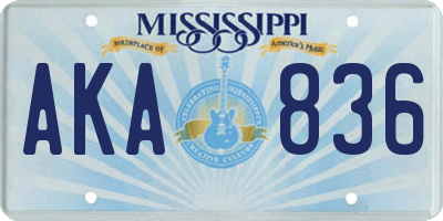 MS license plate AKA836