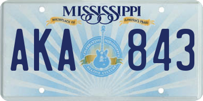 MS license plate AKA843