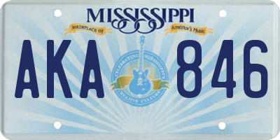 MS license plate AKA846