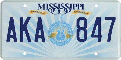MS license plate AKA847