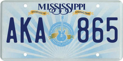 MS license plate AKA865