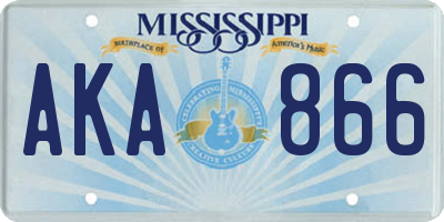 MS license plate AKA866