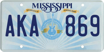 MS license plate AKA869