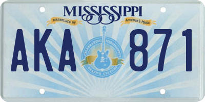 MS license plate AKA871