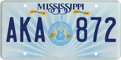MS license plate AKA872