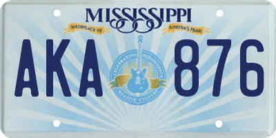 MS license plate AKA876