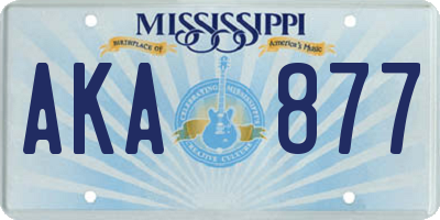 MS license plate AKA877