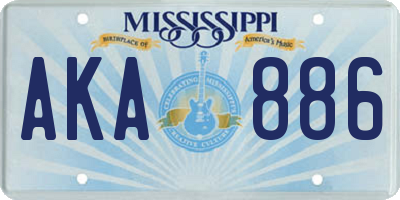 MS license plate AKA886