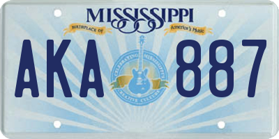 MS license plate AKA887