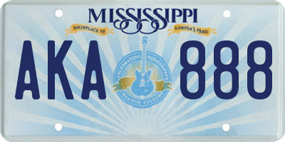 MS license plate AKA888
