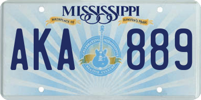 MS license plate AKA889