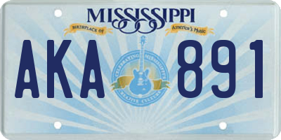 MS license plate AKA891