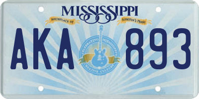 MS license plate AKA893