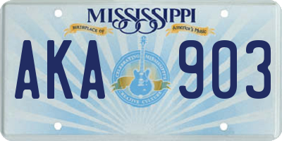 MS license plate AKA903